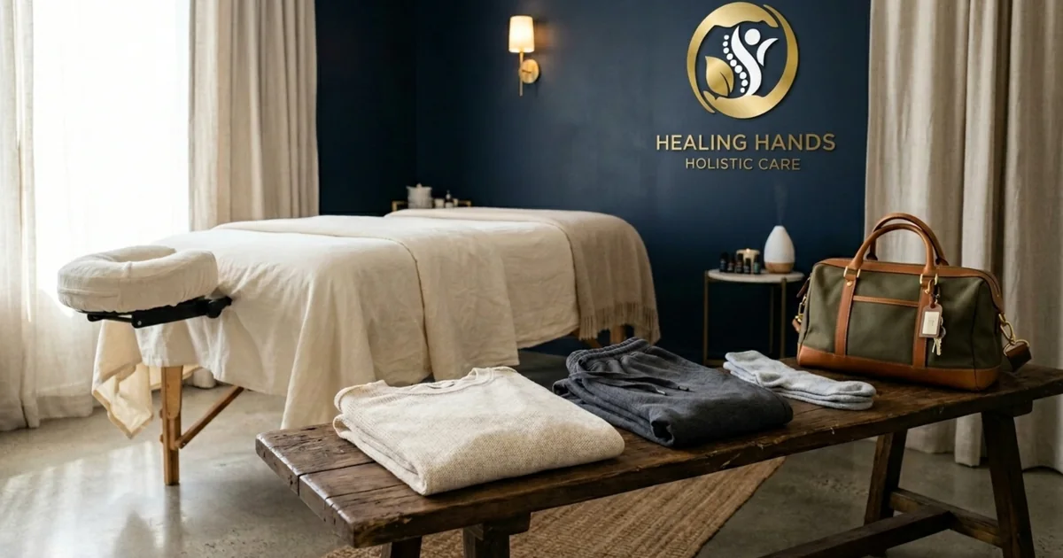 Comfortable clothing prepared for a massage appointment